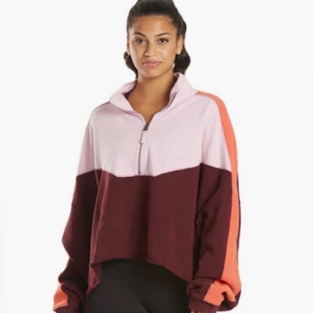 Free People Split Second Half Zip Sweatshirt Fig … - image 6